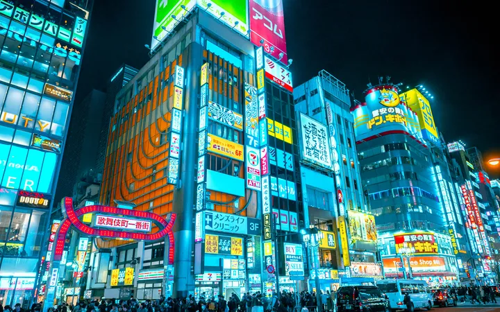Neon streets of Kabukicho in Tokyo